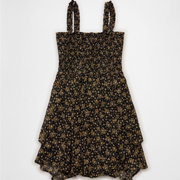 AE Brand New Handkerchief Hem Ruffle Floral Mini Dress - Picture 9 of 12